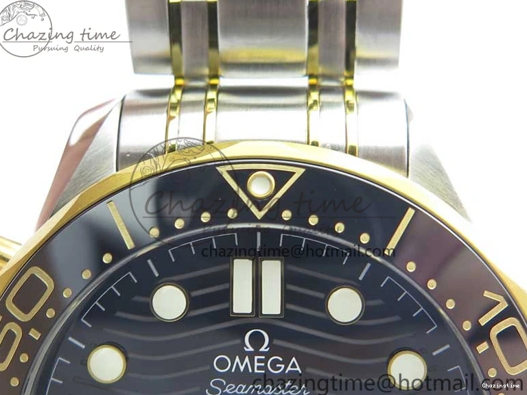 1103 MultiPurpose 2018 Seamaster Diver 300M SS YG VSF 1:1 Best Edition YG Bezel Black Dial on SS YG Bracelet A 7937